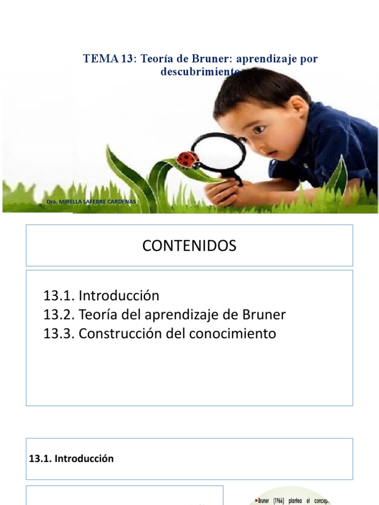 Tema 13 Teora de Bruner Aprendizaje Por Descubrimiento | PDF | Aprendizaje  | Plan de estudios