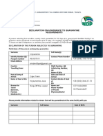 Quarantine Declaration Krykunenko