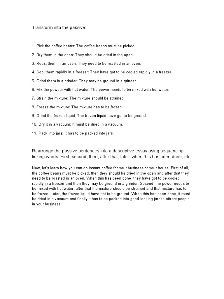 Passive Voice To Describe A Process | PDF | Cooking, Food & Wine | Wellness