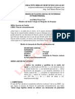 Modelo de Demanda de Filiación Judicial de Paternidad Extramatrimonial LP