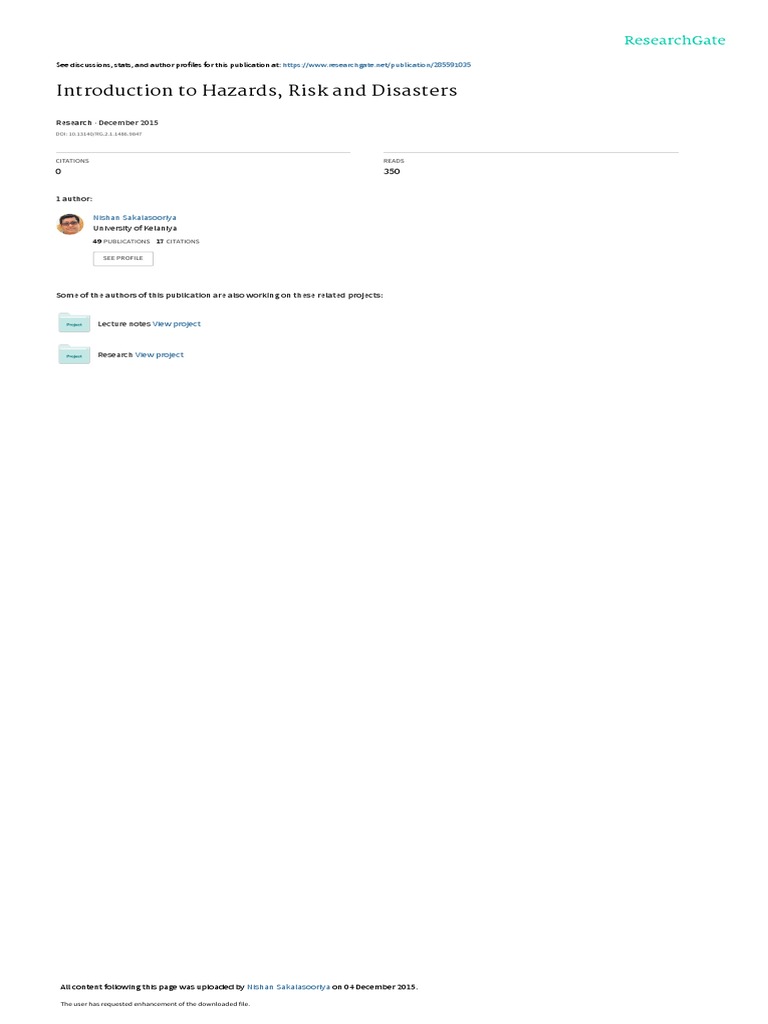 Introductionto Hazards Disasters Pdf Hazards Natural Hazards