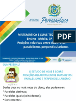 Posições Relativas Entre Duas Retas - Paralelismo, Perpendicularismo