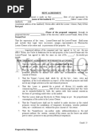 Sample Rental Agreement in Bangalore | PDF | Leasehold Estate | Lease