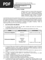 Edital Concurso Prefeitura Curitiba
