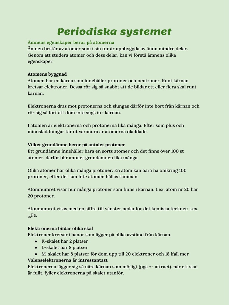 Periodiska Systemet | PDF
