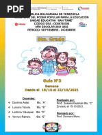 Guía #3... Primer P.A. 6to. Grado. 2021 - 2022.