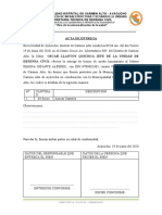 Acta de Entrega de Ayuda Humanitaria Azucar