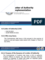 Letter of Authority Implementation: IO-II Felix A. Espino III