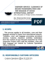 Passenger Service: Clearance of Inbound Passengers/Crew and Their Baggage at Davao International Airport