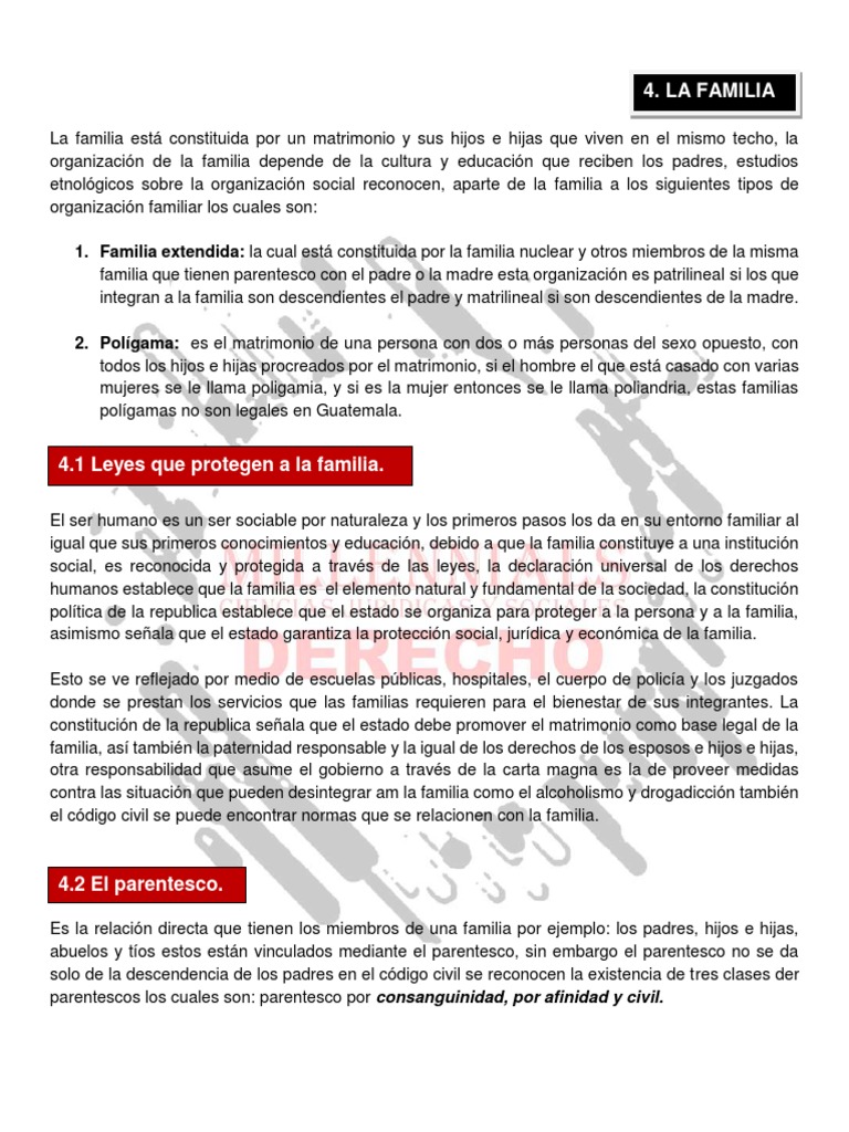 Derechos y Deberes de la Familia | PDF | Parentesco | Familia