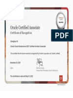 Oracle Cloud Infrastructure 2021 Certified Architect Associate