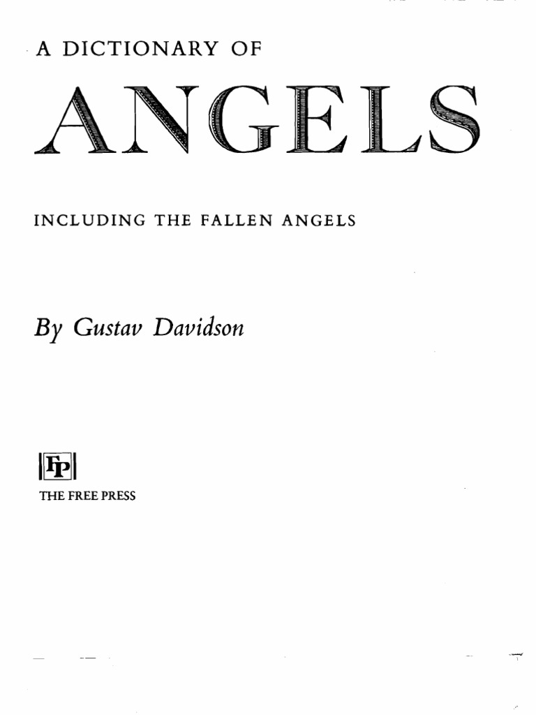 A Dictionary Of Angelsincluding The Fallen Angels By Gustav