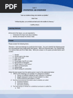 Statistics: An Overview: Unit 1