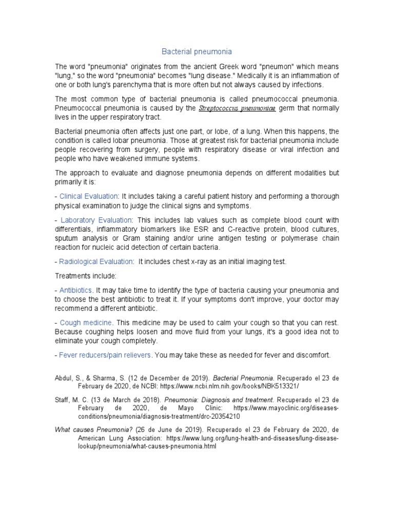Bacterial Pneumonia Pdf _ Pneumonia in adults: diagnosis and management ...