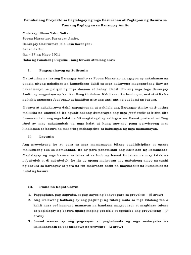 Panukalang Proyekto | PDF