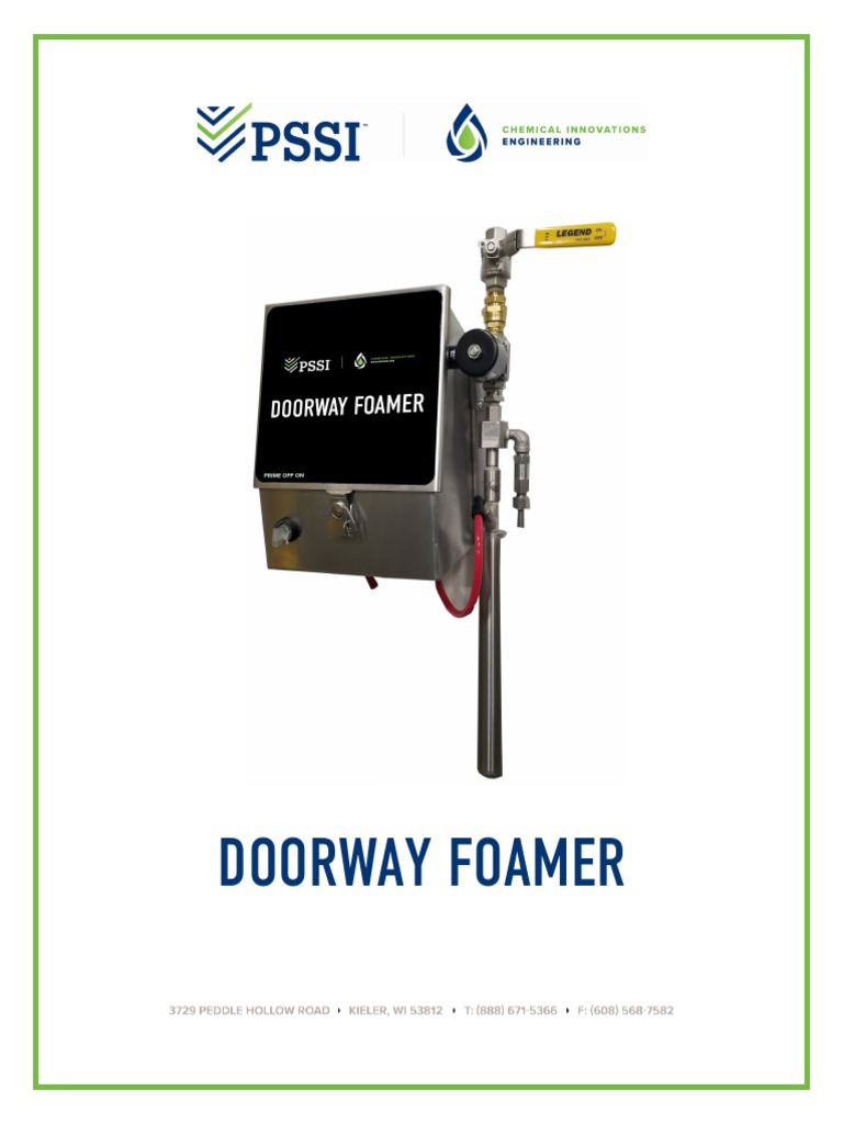 PSSI Doorway Foamer Manual PDF Valve Building Engineering