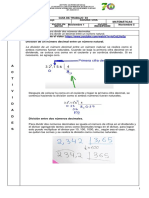 A C T I V I D A D E S: División de Un Número Decimal Entre Un Número Natural