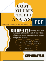 Cost Profit Analysis: Romnick E. Bontigao, Cpa, CTT, Mritax, Mba (O.G.)