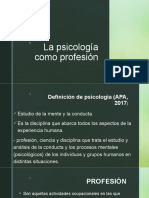 La Psicología Como Profesión