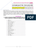 2° Trabajo Práctico de Inglés para 3° Año - Ciclo Lectivo 2020 