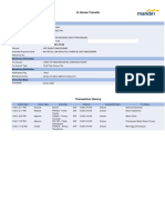 In House Transfer: Transaction Status Transfer Information