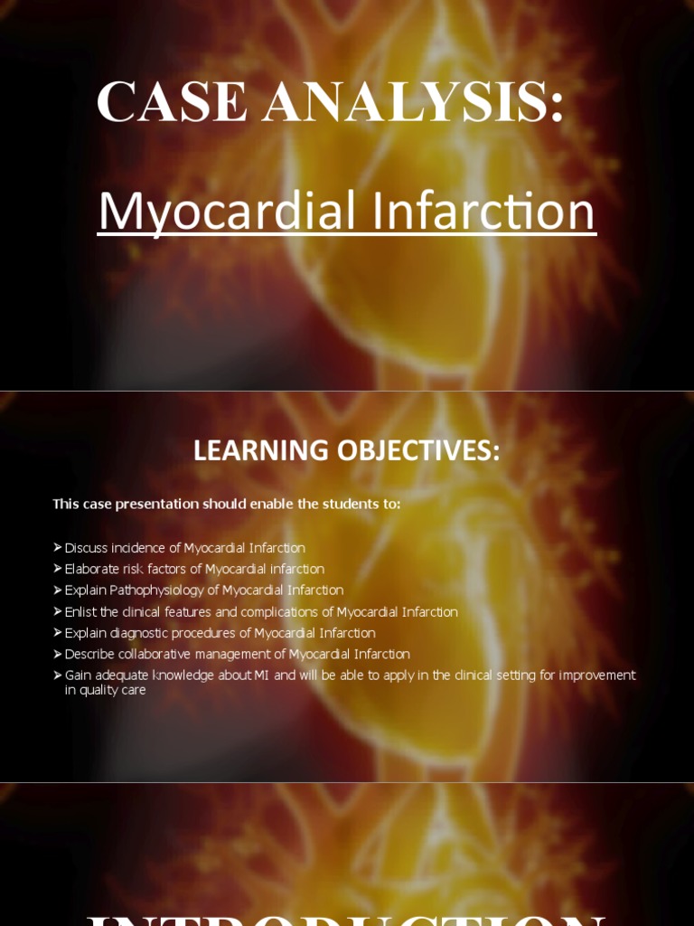 Case Analysis:: Myocardial Infarction | PDF | Myocardial Infarction | Heart