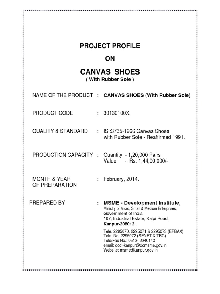 Canvas Shoes (With Rubber Sole) PDF Depreciation Shoe