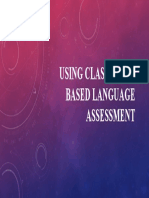 Using Classroom-Based Language Assessment