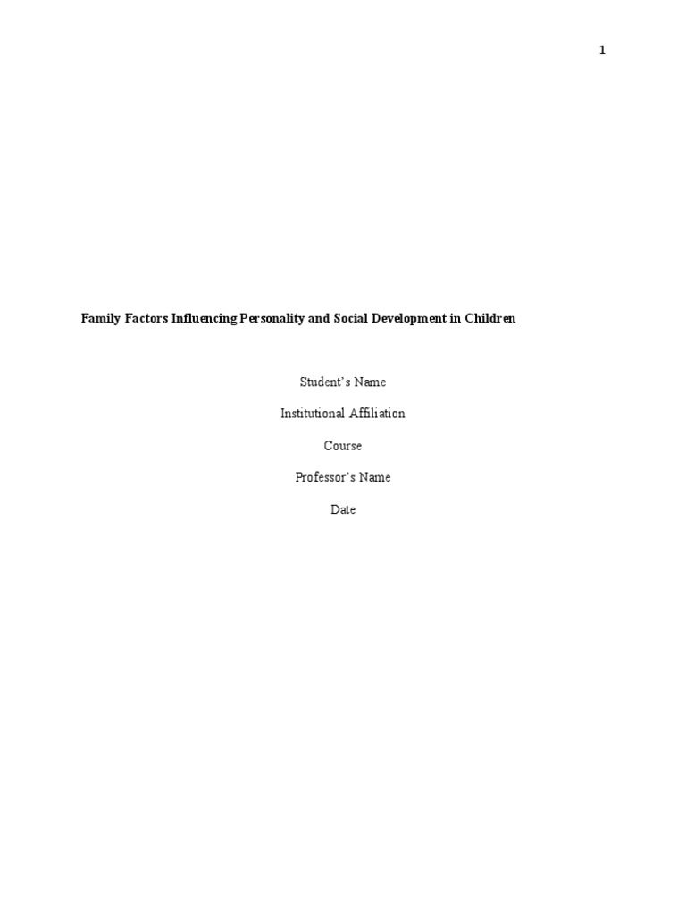 Family Factors in Child Development | PDF | Family | Relationships