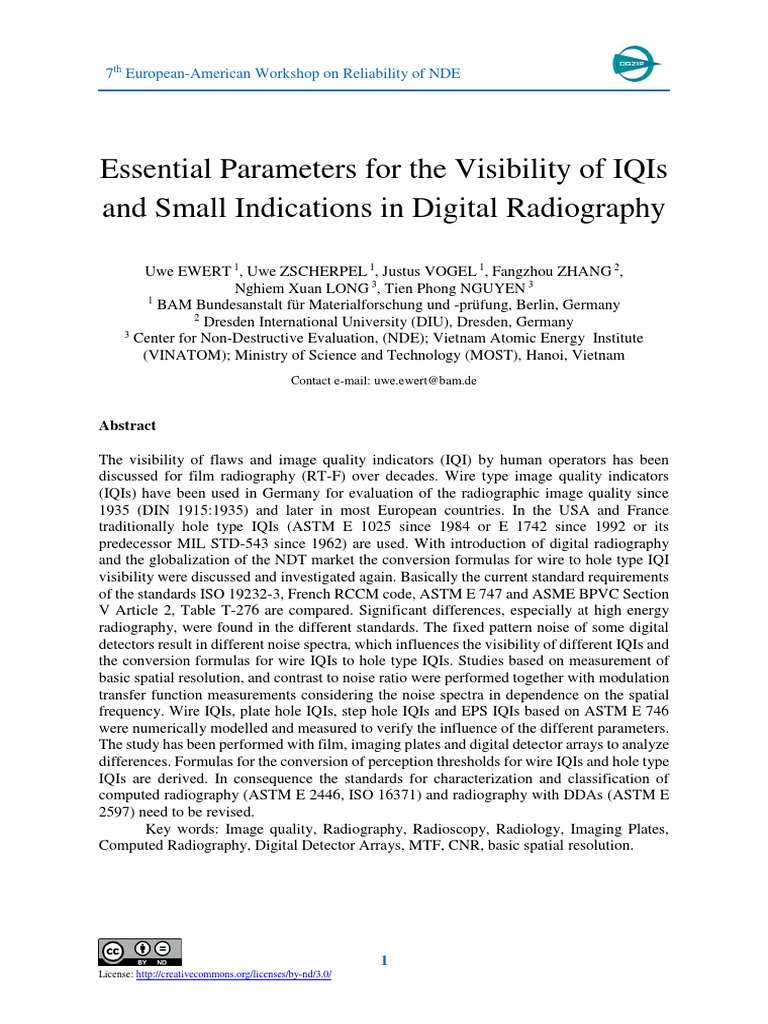 Essential Parameters For The Visibility of Iqis and Small Indications