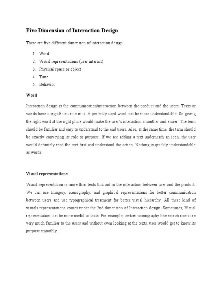 Five Dimensions of Interaction Design | PDF | Survey Methodology ...