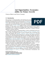 Entrepreneurial Opportunities: Economics and Sustainability For Future Growth