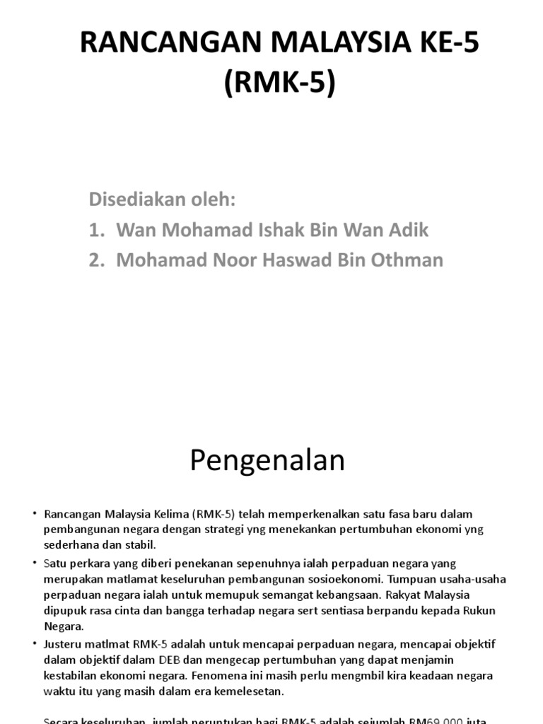 Rancangan Malaysia Ke 5