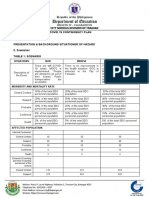 Covid 19 Contingency Plan I. Background Presentation & Background Situationer of Hazard 2. Scenarios Table 1: Scenario