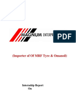 (Importer of of MRF Tyre & Omanoil) : Internship Report On