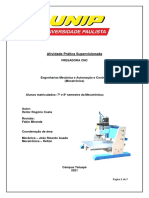 Fresadora CNC atividade prática