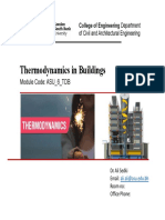 Thermodynamics in Buildings: Module Code: ASU - 6 - TDB