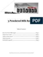 5 Powdered Milk Recipes: Table of Contents