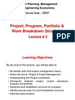 Project, Program, Portfolio & Work Breakdown Structure: Project Planning, Management & Engineering Economics