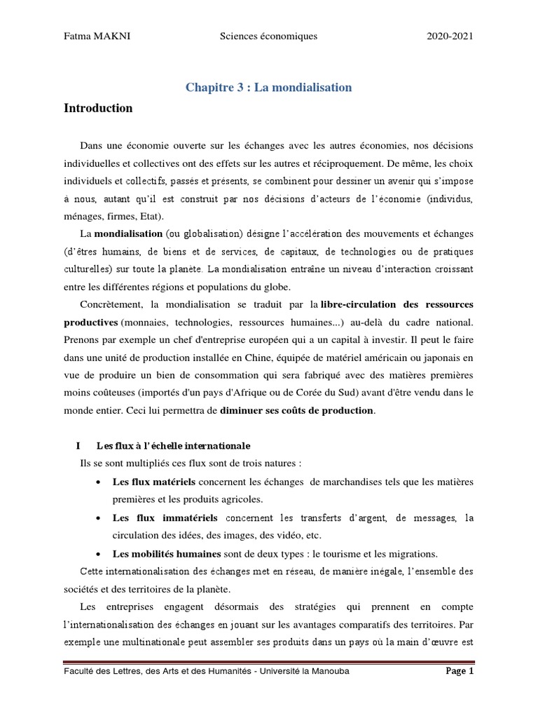 Exposé sur la Mondialisation | PDF | Globalisation | Responsabilité ...