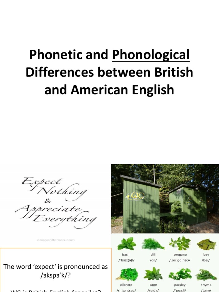 Phonetic and Phonological Differences Between British and American ...