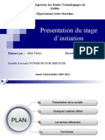 Présentation Du Stage D'initiation: Institut Supérieur Des Études Technologiques de Kelibia Département Génie Maritime