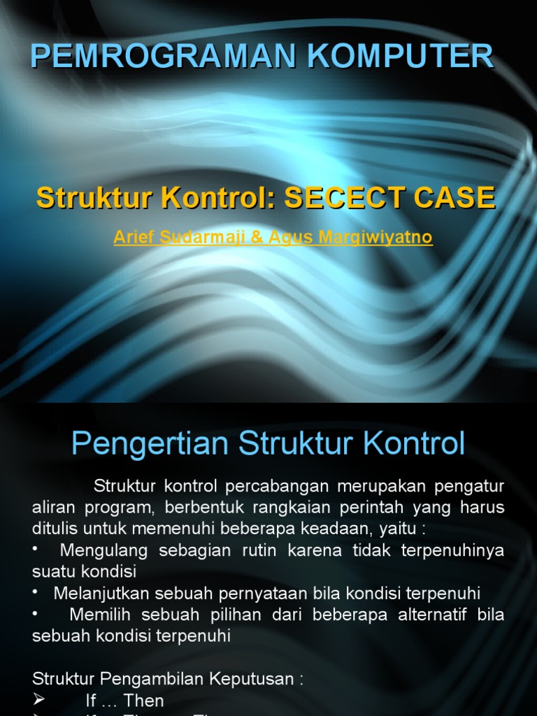 Pertemuan 9 Struktur Kontrol - SELECT CASE | PDF