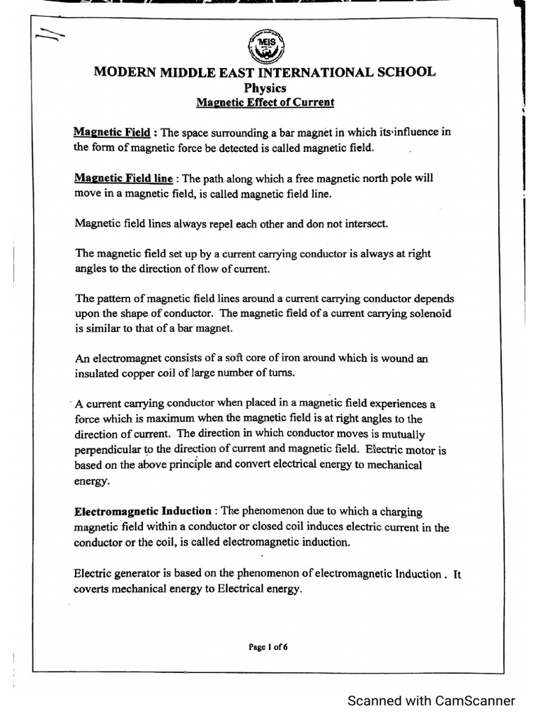 Ch13 Effects of Electric Current Notes PDF