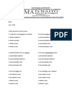 Participle and Infinitive Practice Test