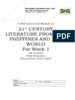 21 Century Literature From The Phiippines and The World For Week 1