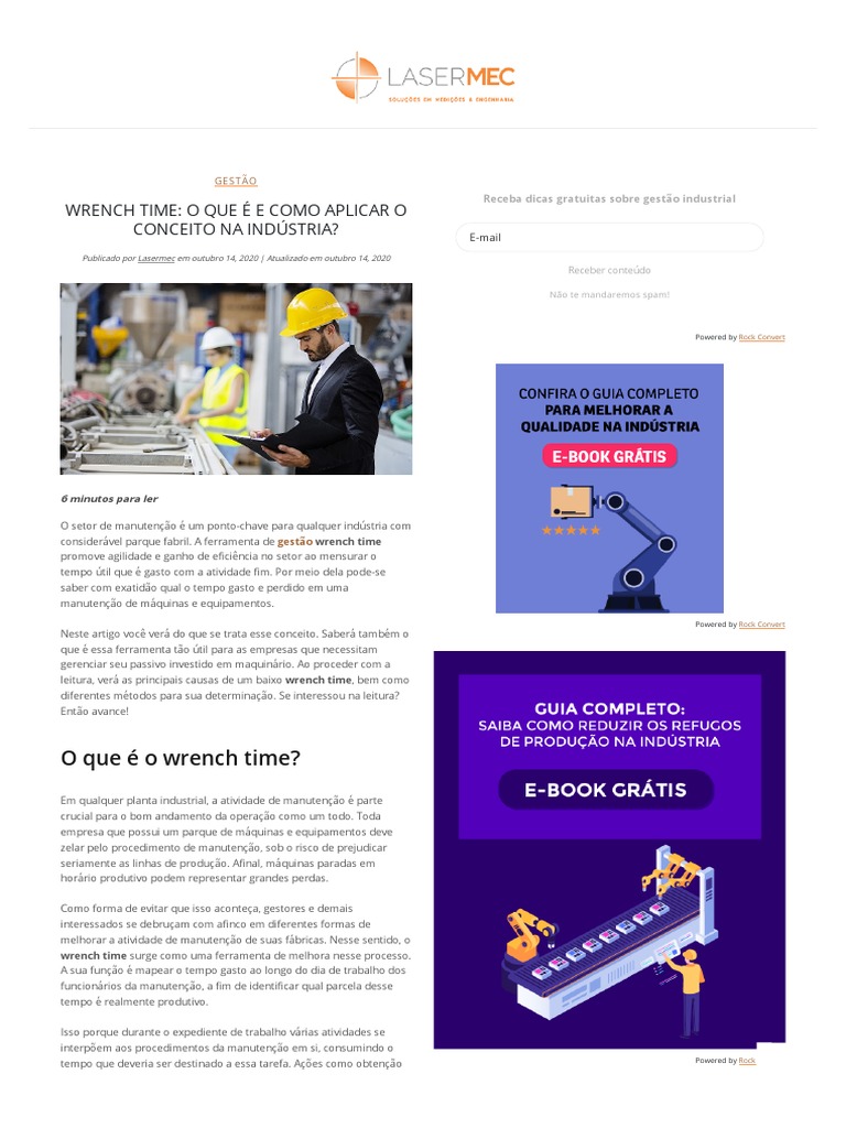 Entendendo o Wrench Time na Indústria | PDF | Tempo | Planejamento
