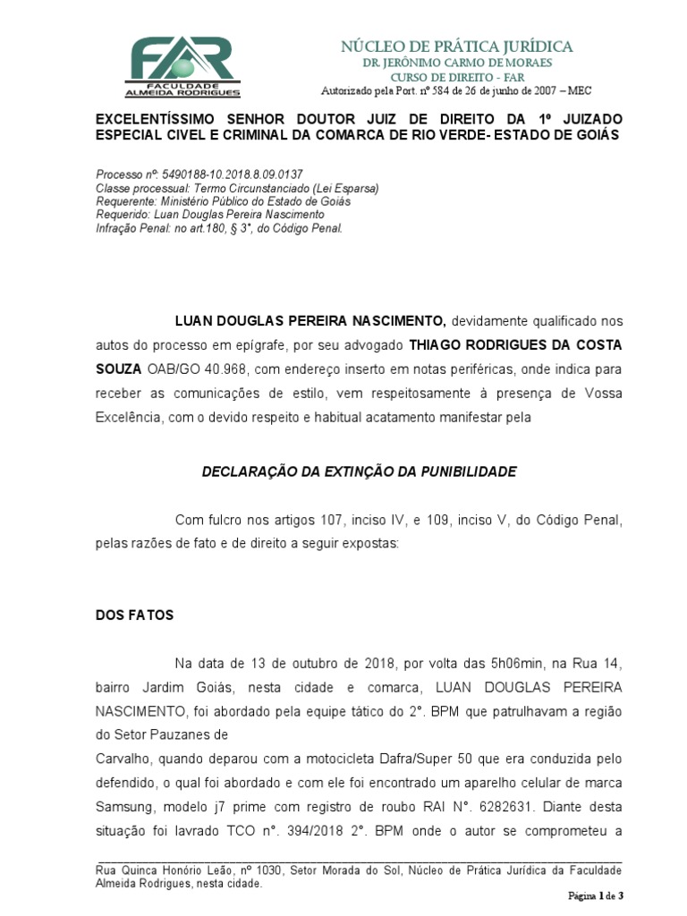 Prescrição Da Pretensão Punitiva PDF Estatuto de limitações Crime e violência