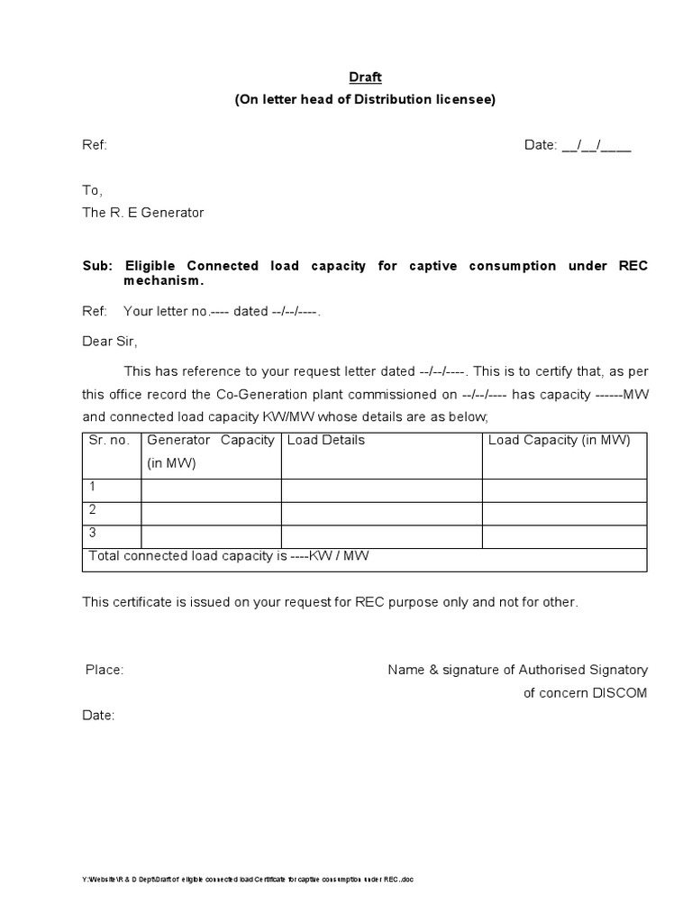 Eligible Connected Load Capacity For CPP | PDF