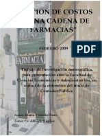 "Gestion de Costos en Una Cadena de Farmacias": FEBRERO 2009